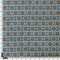 Blue Geometric Floral Medallion Print Chanderi Fabric – ch 0 ma0902 108 4