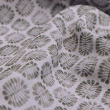 Olive Green Stylised Leaf Print Lightweight Chanderi Fabric – ch 0 ma0904 108 1