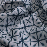 Teal Blue Geometric Tie & Dye Pattern Chanderi Fabric – ch 0 ma0995 108 1