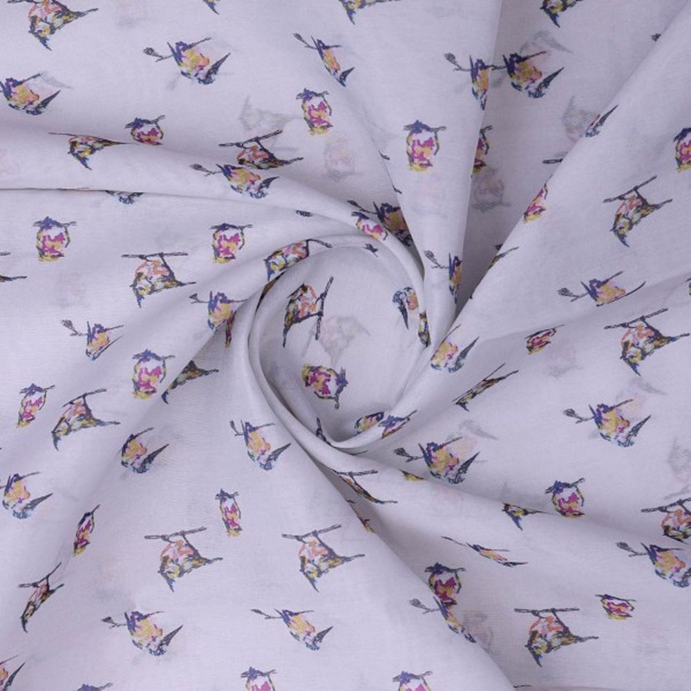 Artistic Watercolour Bird Print on Off White Chanderi – ch 0 ta0129 108 2 48f00485 ec4a 4635 b56e ff80d13c73ba