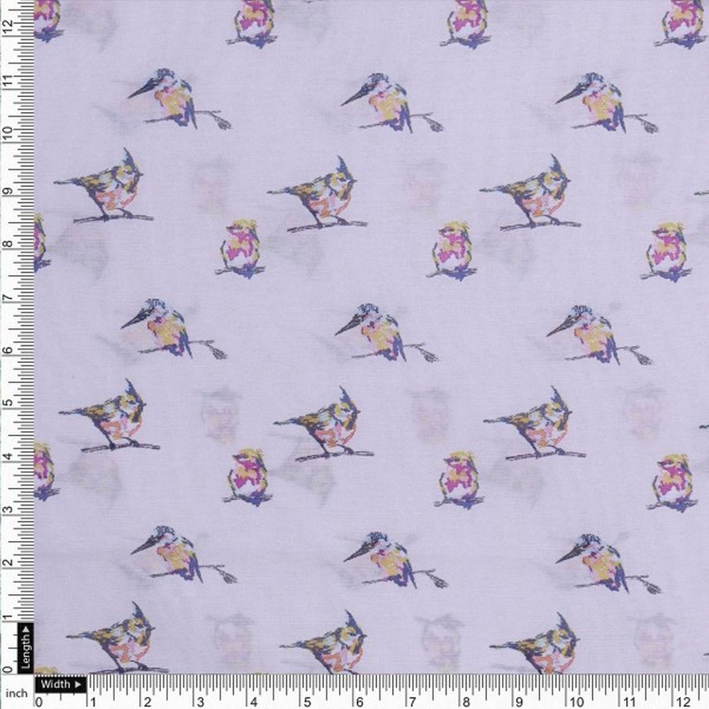 Artistic Watercolour Bird Print on Off White Chanderi – ch 0 ta0129 108 4 5200870c 71d2 441e 9d32 2c7b1a8af219