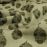 Olive Green Buta Motif Printed Chanderi Fabric – ch 0 ta01347 108 1