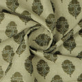 Olive Green Buta Motif Printed Chanderi Fabric – ch 0 ta01347 108 2