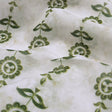 Olive Green Stylised Floral Stripe Chanderi Fabric – ch 0 ta0402 108 1