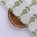 Olive Green Stylised Floral Stripe Chanderi Fabric – ch 0 ta0402 108 3