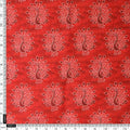 Red and Maroon Stylised Peacock Motif Chanderi Fabric – ch 0 ta0414 108 4