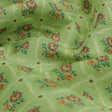 Lime Green Ditsy Floral Ogee Pattern Chanderi Fabric – ch 0 ta05874 108 1
