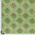 Lime Green Ditsy Floral Ogee Pattern Chanderi Fabric – ch 0 ta05874 108 4