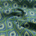 Vibrant Green and Blue Damask Motif Chanderi Fabric – ch 0 ta05886 108 1