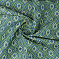 Vibrant Green and Blue Damask Motif Chanderi Fabric – ch 0 ta05886 108 2