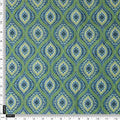 Vibrant Green and Blue Damask Motif Chanderi Fabric – ch 0 ta05886 108 4
