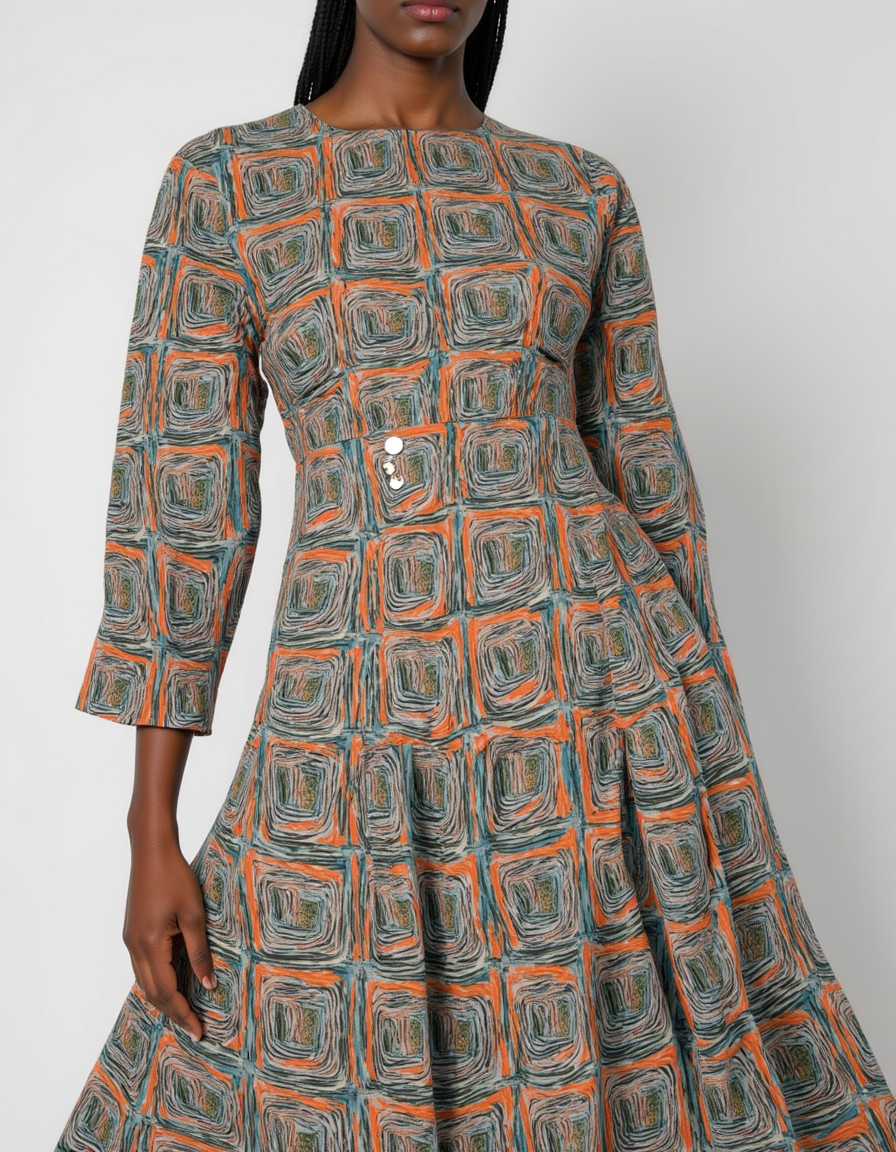 FAB VOGUE Studio Digital Printed Japan Satin Fabric - Green Marble