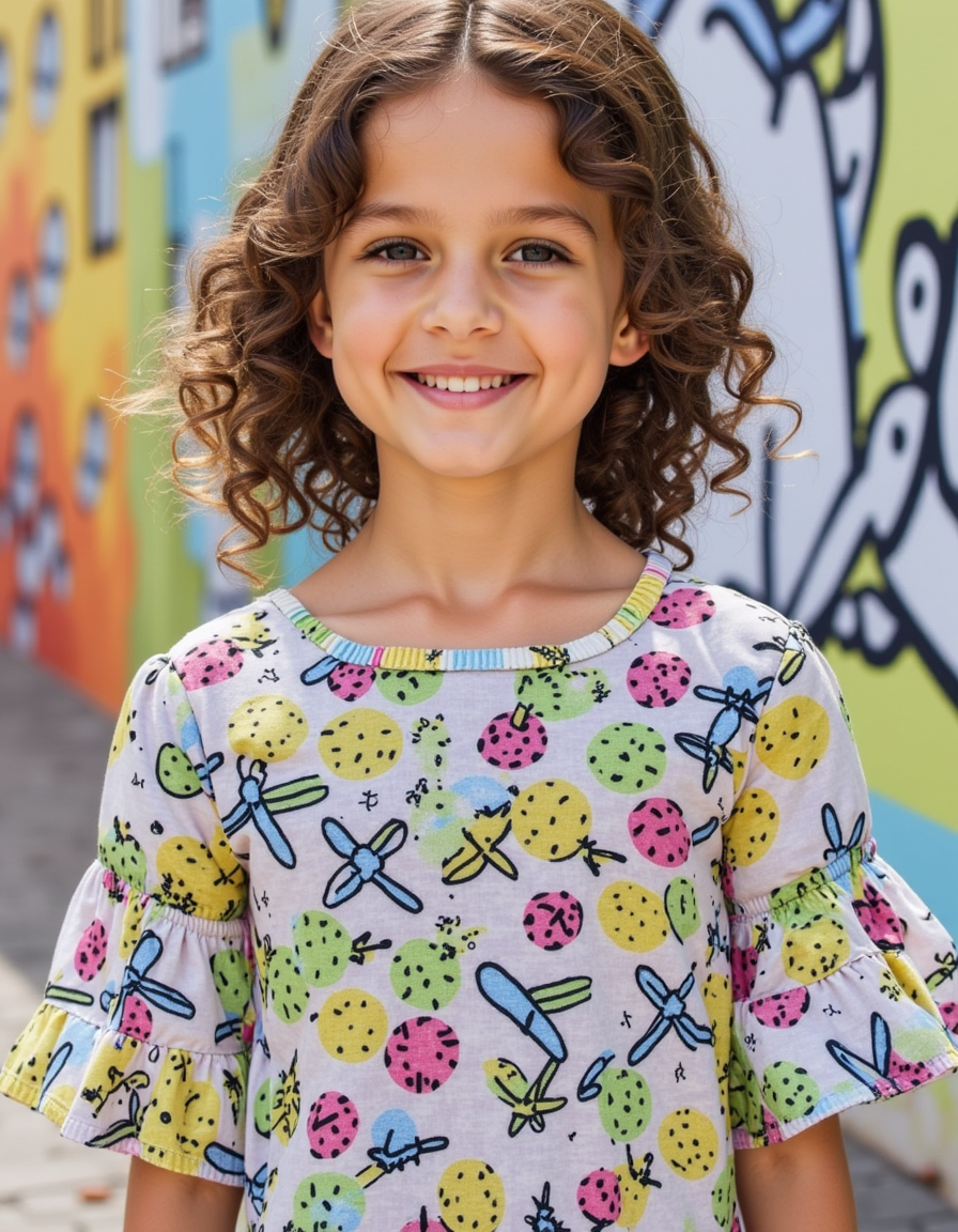 Linen Fabric with Fun Summer Beach Themed Print