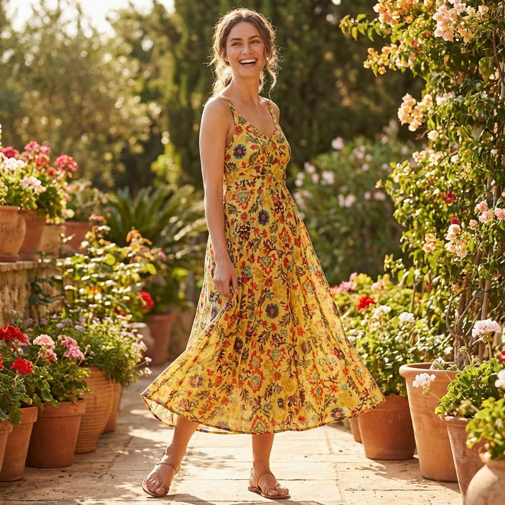 Yellow Damask Floral Patterned Viscose Rayon Fabric