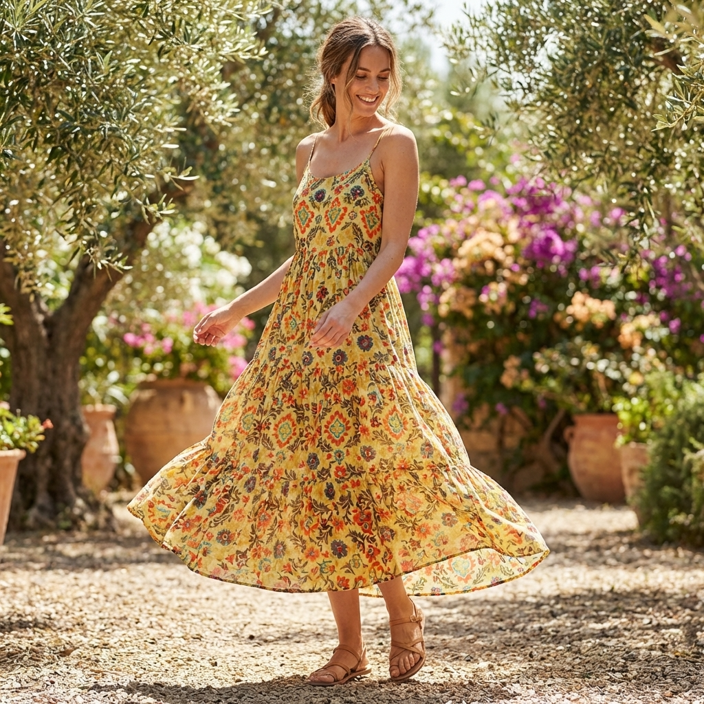 Yellow Damask Floral Patterned Viscose Rayon Fabric