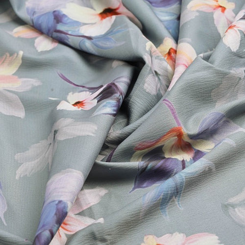 FAB VOGUE Studio Sea Green Floral Printed Polyester Fabric – dpq 0 aa765 145 1