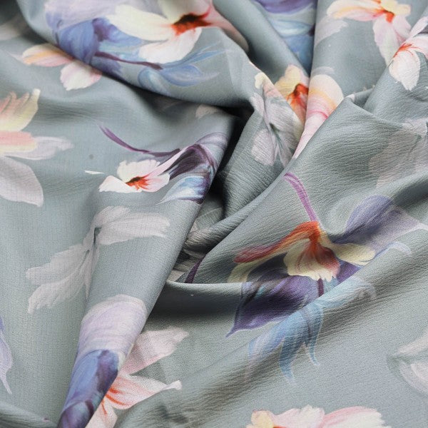 FAB VOGUE Studio Sea Green Floral Printed Polyester Fabric – dpq 0 aa765 145 1