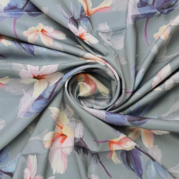 FAB VOGUE Studio Sea Green Floral Printed Polyester Fabric – dpq 0 aa765 145 2 - alternate view