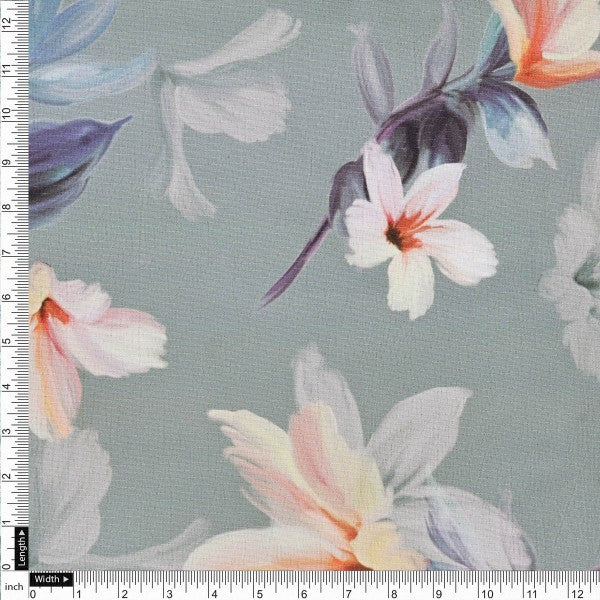 FAB VOGUE Studio Sea Green Floral Printed Polyester Fabric – dpq 0 aa765 145 4