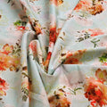 Light Blue Orange Floral Printed Premium Polyester Fabric – dpq 0 aa771 145 1