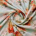 Light Blue Orange Floral Printed Premium Polyester Fabric – dpq 0 aa771 145 2