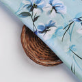 Aqua Blue Floral Printed Polyester Fabric for Dresses – dpq 0 aa773 145 3