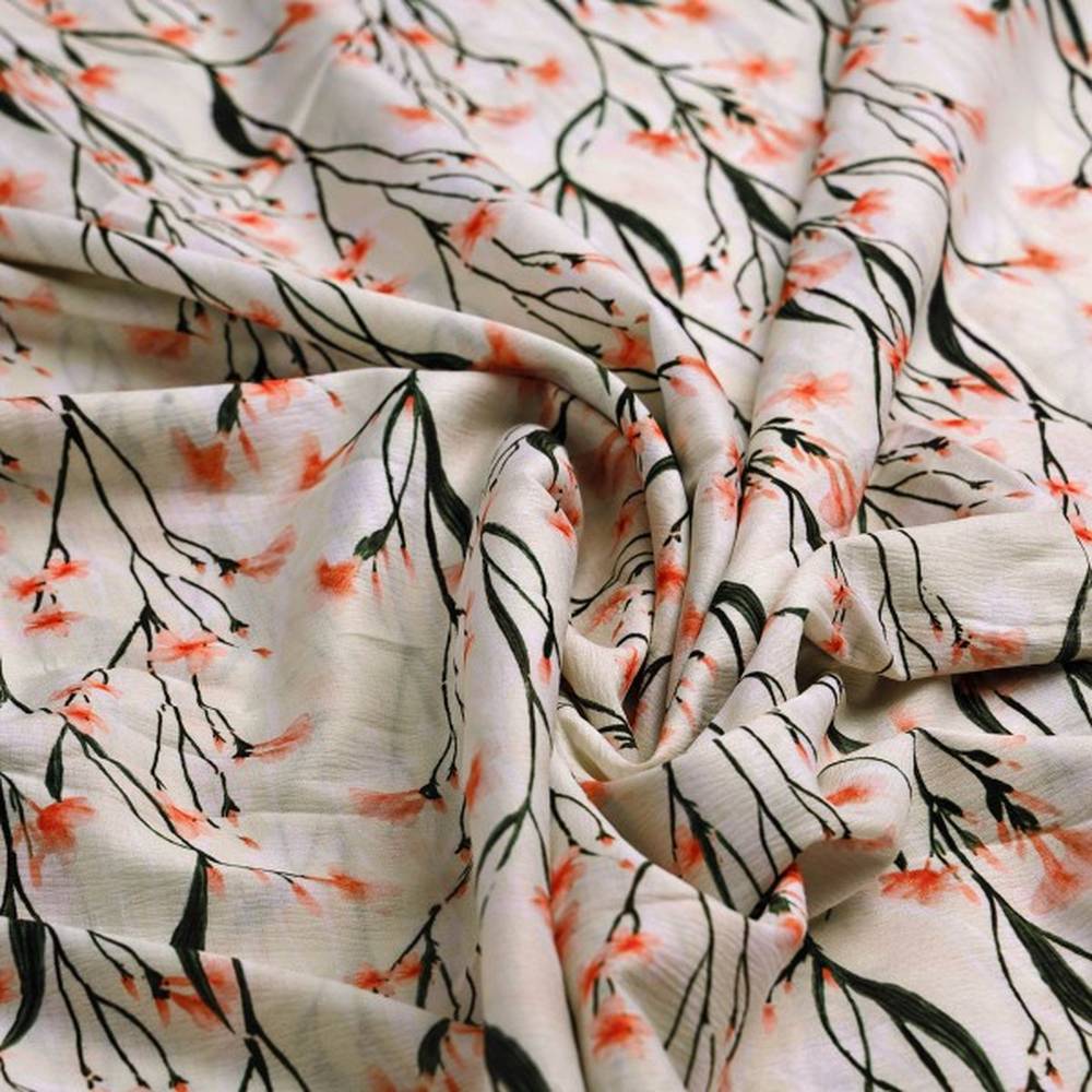 Cream Peach Floral Polyester Dress Fabric for Outfits – dpq 0 aa775 145 1 4889cc35 db71 4f50 97bb 02f415db7a60