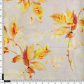 Vibrant Yellow Orange Floral Printed Polyester Fabric – dpq 0 aa776 145 4