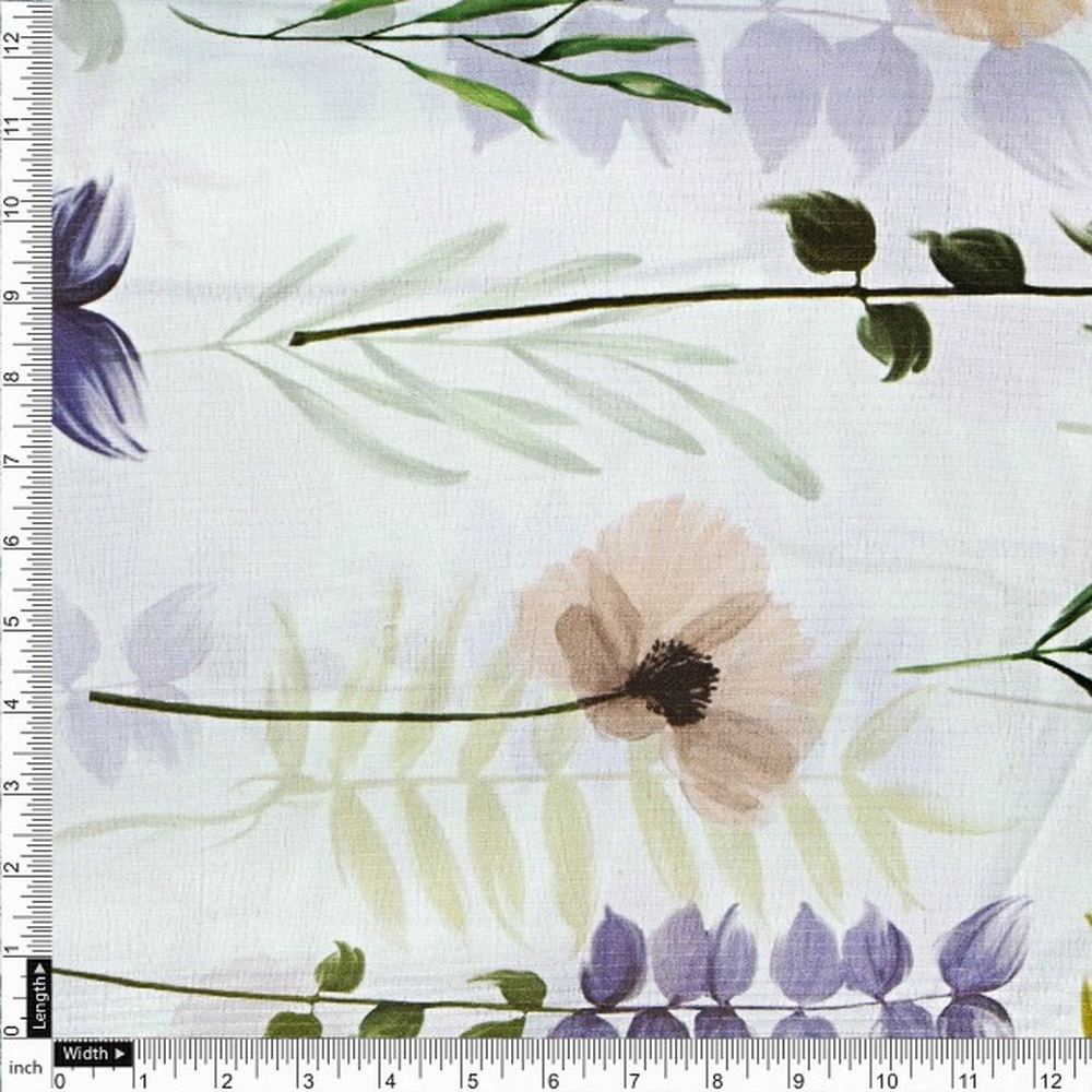 Botanical Floral & Leaves Digital Printed Polyester Fabric – dpq 0 aa778 145 4