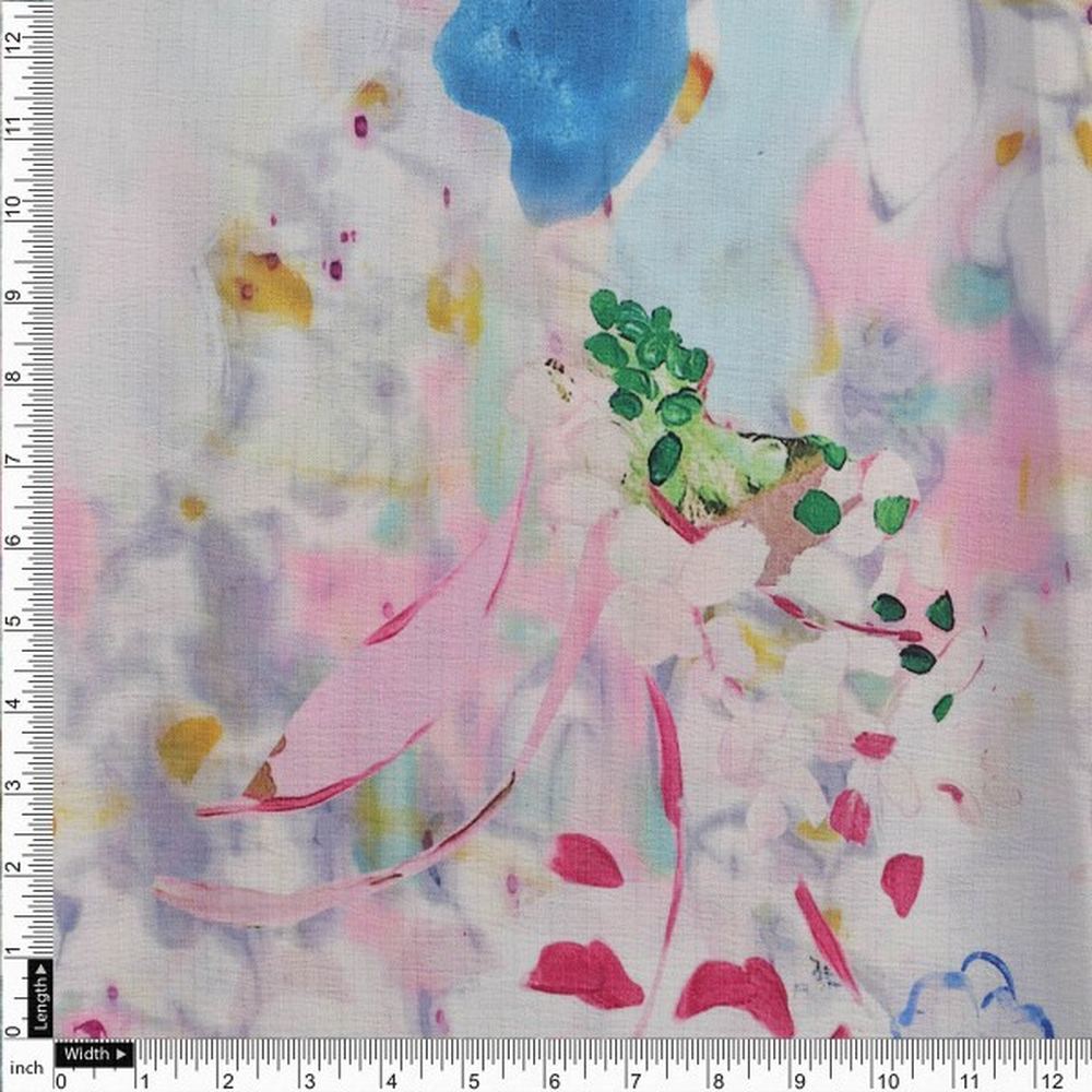 Vibrant Abstract Floral Multi-Color Polyester Digital Print Fabric – dpq 0 aa779 145 4