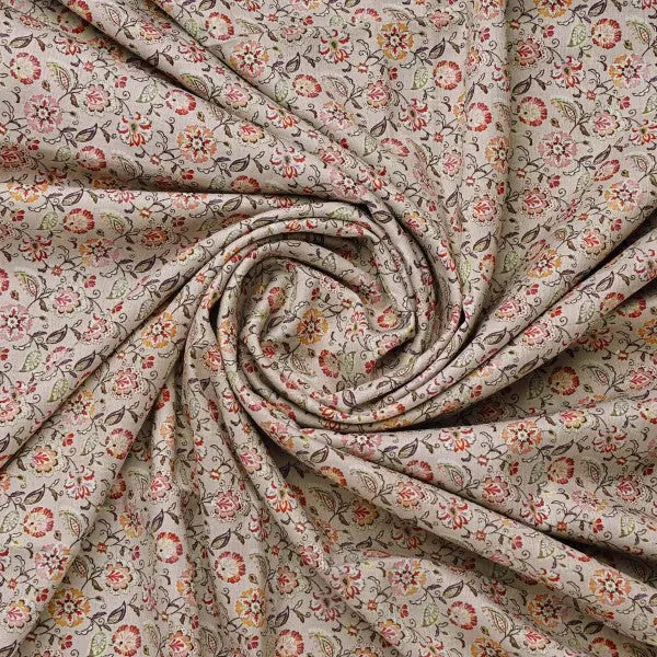 Beige Multi Floral Ditsy Printed Polyester Fabric for Apparel – dpq 0 aa780 145 2 - alternate view