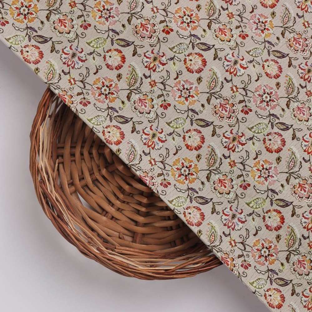 Beige Multi Floral Ditsy Printed Polyester Fabric for Apparel – dpq 0 aa780 145 3
