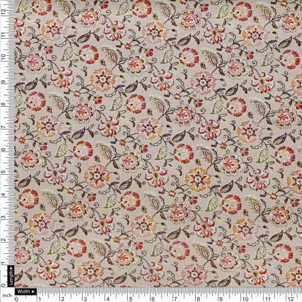 Beige Multi Floral Ditsy Printed Polyester Fabric for Apparel – dpq 0 aa780 145 4