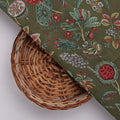 Dola Silk Floral Botanical Print Fabric - Olive Green – ds 0 aa782 110 3