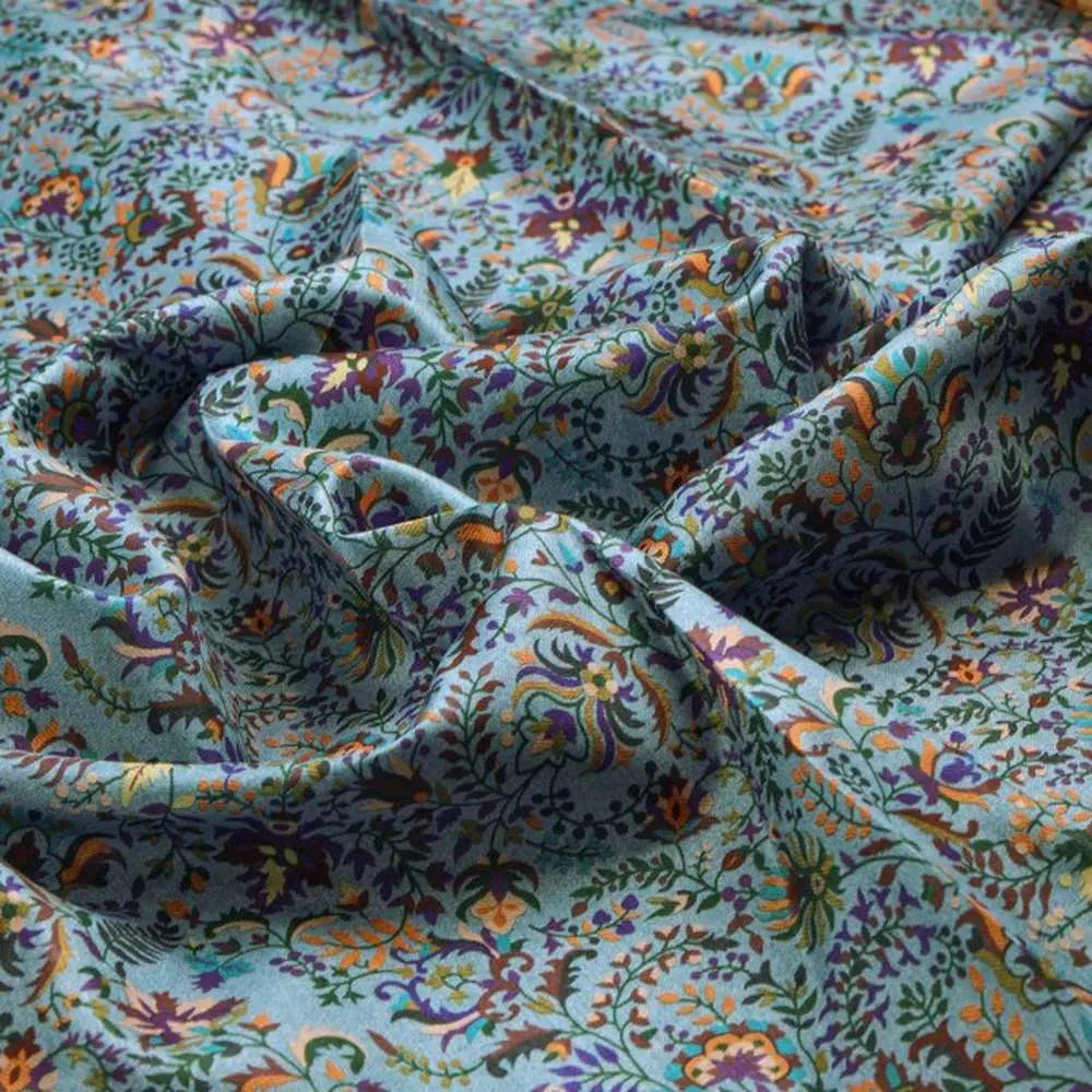 Blue Floral & Leaf Dola Silk Printed Fabric by FAB VOGUE Studio – ds 0 aa790 110 1