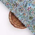 Blue Floral & Leaf Dola Silk Printed Fabric by FAB VOGUE Studio – ds 0 aa790 110 3