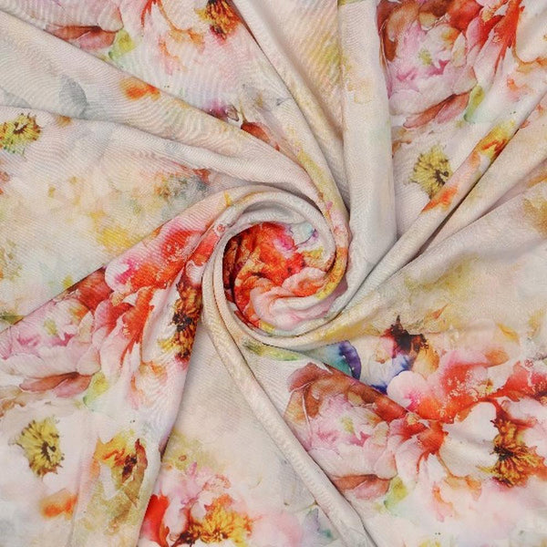 Multi Floral Printed French Crepe Polyester Fabric – fc 0 aa817 110 2 - alternate view