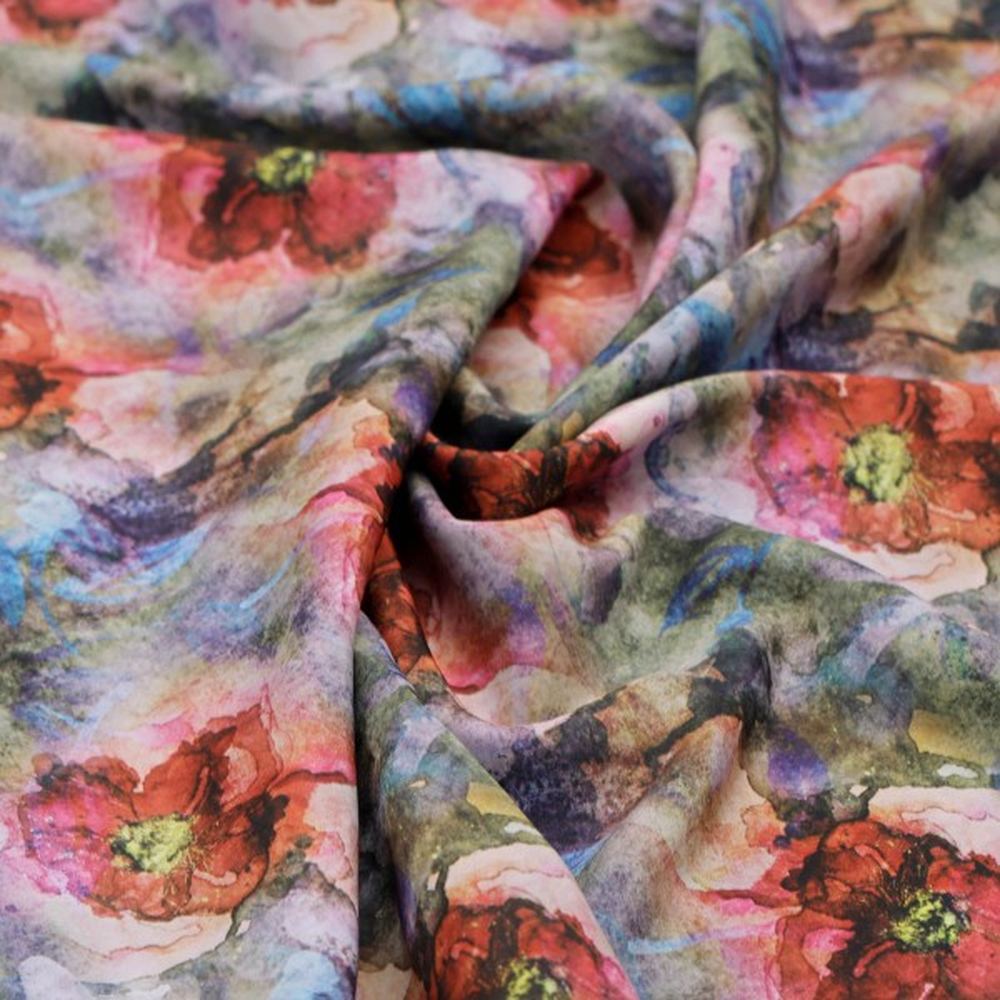 Vibrant Watercolor Floral Abstract French Crepe Fabric – fc 0 aa828 110 1