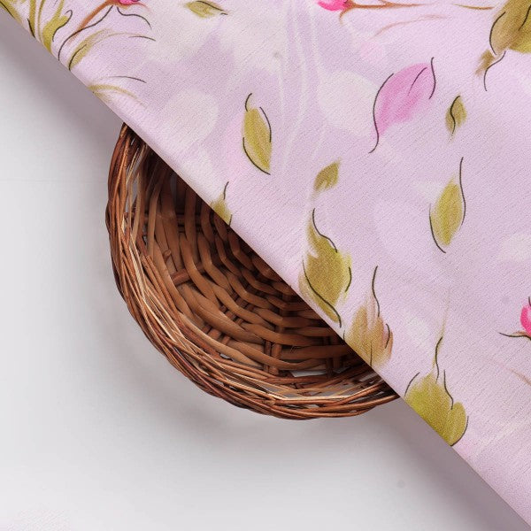 Lavender Floral Printed Polyester Fabric for Dresses & Tops – gettablefileurl