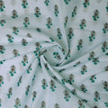 Turquoise Blue Floral Buti Printed Chanderi Fabric – gettablefileurl ab3156c2 84d9 4a2e 9744 b213c91fe385