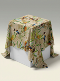 Close-up Texture & Drape of Beige / Cream Neutral Japan Satin Fabric — FAB VOGUE Studio