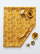 Close-up Texture & Drape of Mustard Yellow Japan Satin Fabric — FAB VOGUE Studio