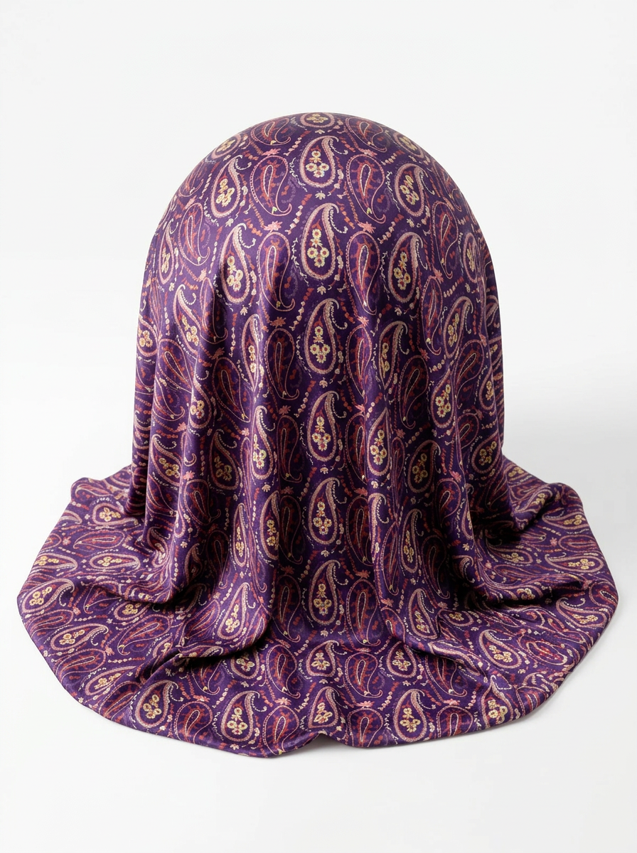 Close-up Texture & Drape of Lavender Purple Japan Satin Fabric — FAB VOGUE Studio