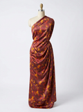 Close-up Texture & Drape of Mustard Yellow Japan Satin Fabric — FAB VOGUE Studio