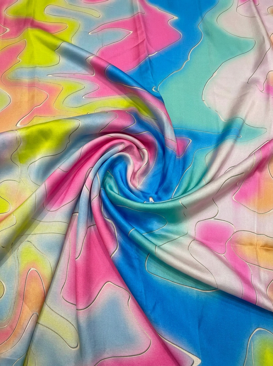 Close-up Texture & Drape of Japan Satin Fabric — FAB VOGUE Studio
