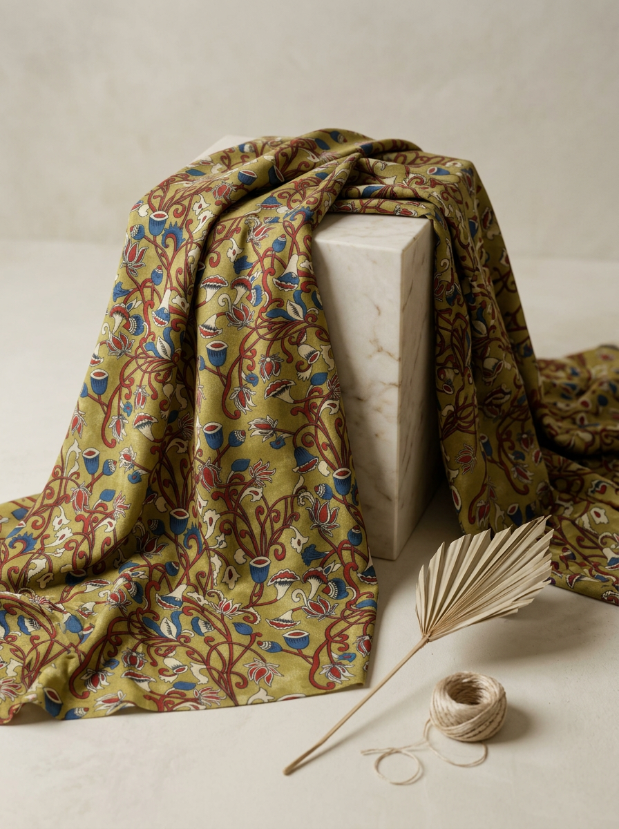 Close-up Texture & Drape of Beige / Cream Neutral Muslin Fabric — FAB VOGUE Studio
