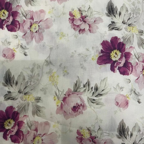 Cream Muslin Fabric with Vintage Wine & Pink Floral Print – 656534ea 0066 4309 90c5 b405cf6dc508