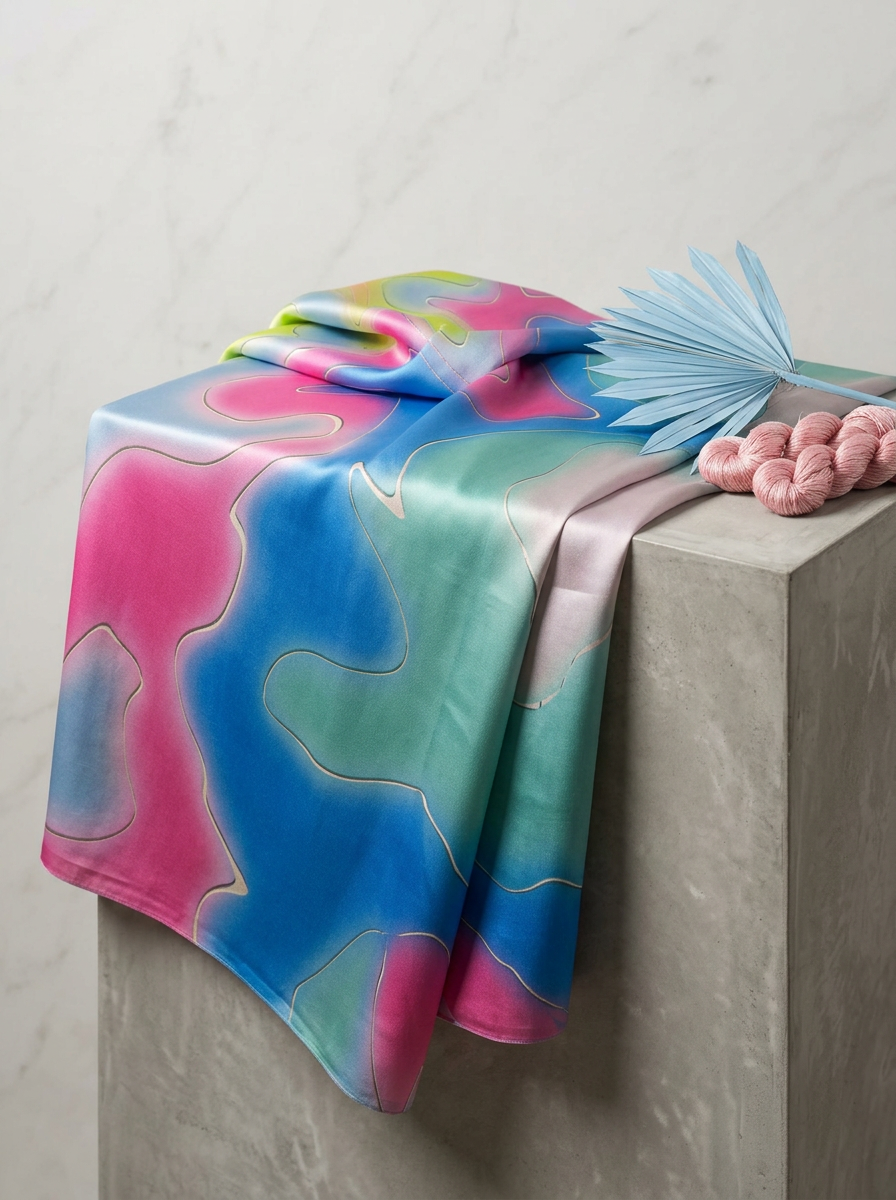 Close-up Texture & Drape of Japan Satin Fabric — FAB VOGUE Studio