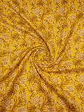 Close-up Texture & Drape of Mustard Yellow Japan Satin Fabric — FAB VOGUE Studio