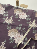 Maroon Vintage Floral Pure Cotton Digital Printed Fabric